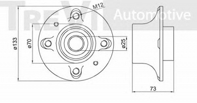 TREVI AUTOMOTIVE wb1544 -  Комплект подшипника ступицы колеса